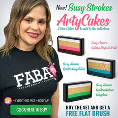 Susy Amaro's Golden Arty Brush Cake Collection- INCLUDES FREE FLAT BRUSH! - Silly Farm Supplies
