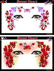 LARGE Heart Wrap Face Painting Stencil (W23)
