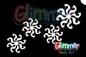 Swirl Flakes Glitter Tattoo Stencil 10 Pack - Silly Farm Supplies