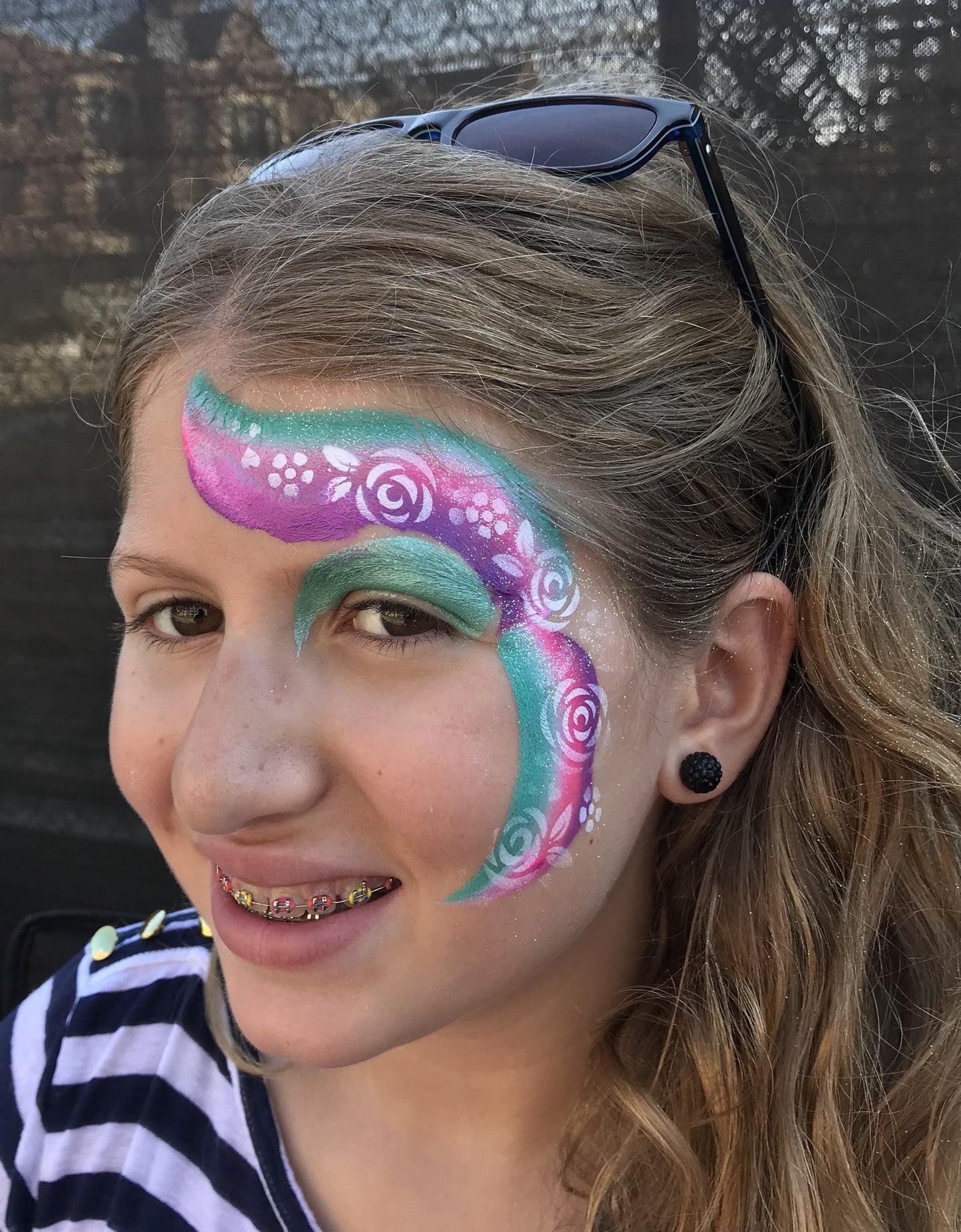 Tribal Rose Wrap Face Paint Stencil by Ooh! Body Art (W05) - Silly Farm Supplies