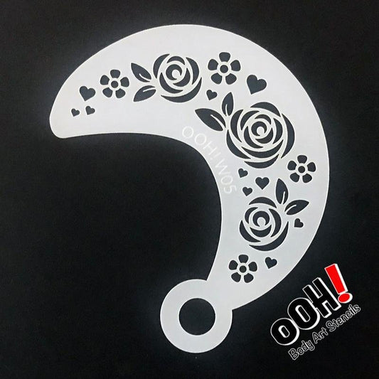 Tribal Rose Wrap Face Paint Stencil by Ooh! Body Art (W05) - Silly Farm Supplies