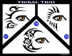 Tribal Trio Stencil Eyes Stencil - Silly Farm Supplies