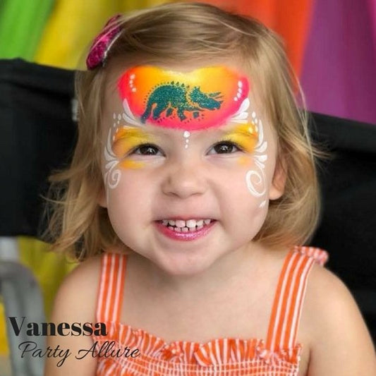 Triceratops Flake Pink Power Stencil - Silly Farm Supplies