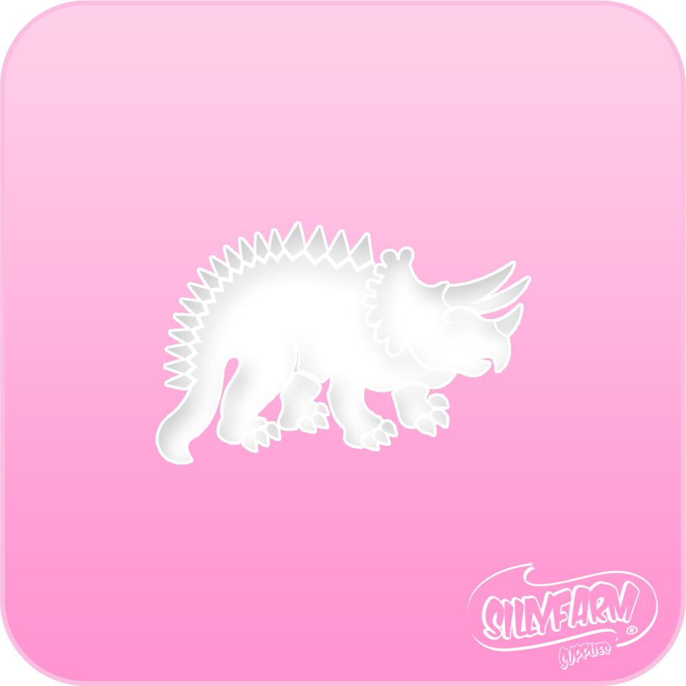 Triceratops Flake Pink Power Stencil - Silly Farm Supplies