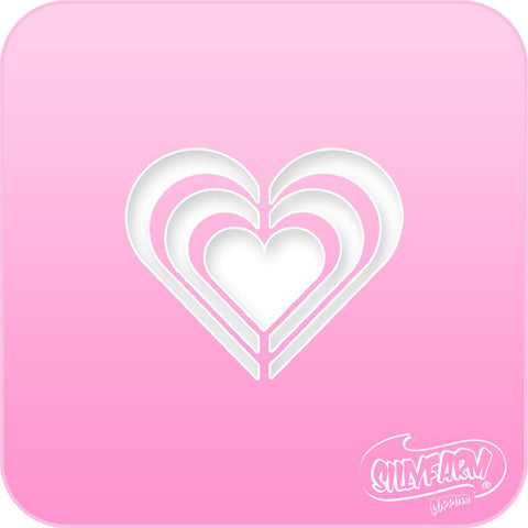 Triple Hearts Pink Power Stencil