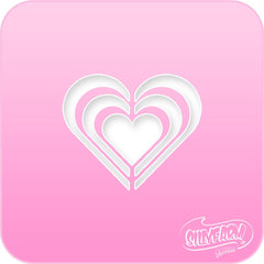 Triple Hearts Pink Power Stencil - Silly Farm Supplies