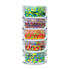 Tropical Chunky Loose Glitter Mix Stack- 5 7.5g by Vivid Glitter - Silly Farm Supplies