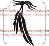 Two Feathers Glitter Tattoo Y-Body Stencil 5 pack