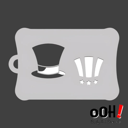 Uncle Sam Top Hat Stencil by Ooh! Body Art (T41) - Silly Farm Supplies