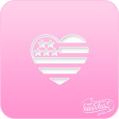 USA Heart Flag 1 Pink Power Stencil - Silly Farm Supplies
