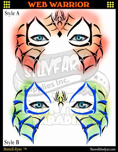 Web Warrior Stencil Eyes Stencil - Silly Farm Supplies