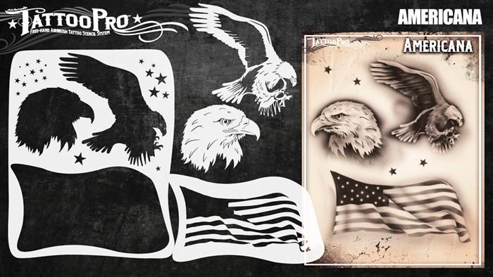 Wiser's Americana Airbrush Tattoo Pro Stencil Series 4 - Silly Farm Supplies