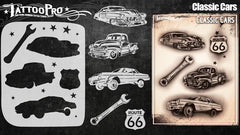 Wiser's Classic Cars Airbrush Tattoo Pro Stencil Series 4 - Silly Farm Supplies