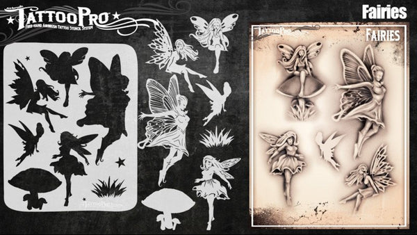 Wiser's Fairies Airbrush Tattoo Pro Stencil Series 5