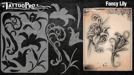 Wiser's Fancy Lily Airbrush Tattoo Pro Stencil Series 2