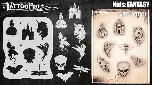 Wiser's Fantasy Airbrush Tattoo Pro Stencil- Kids Series