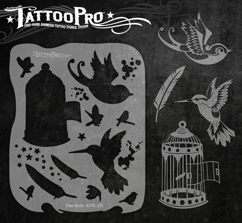 Wiser's Free Birds Tattoo Pro Stencil Series 1 - Silly Farm Supplies