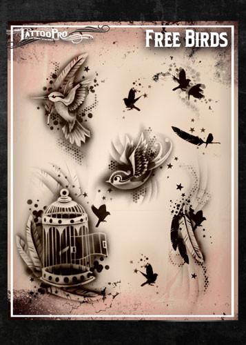 Wiser's Free Birds Tattoo Pro Stencil Series 1 - Silly Farm Supplies