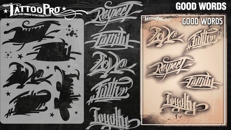 Wiser's Good Words Tattoo Pro Stencil Series 3 - Silly Farm Supplies
