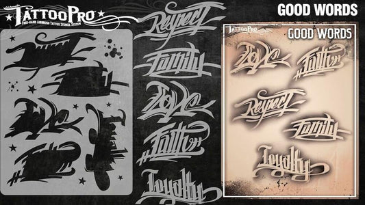 Wiser's Good Words Tattoo Pro Stencil Series 3 - Silly Farm Supplies