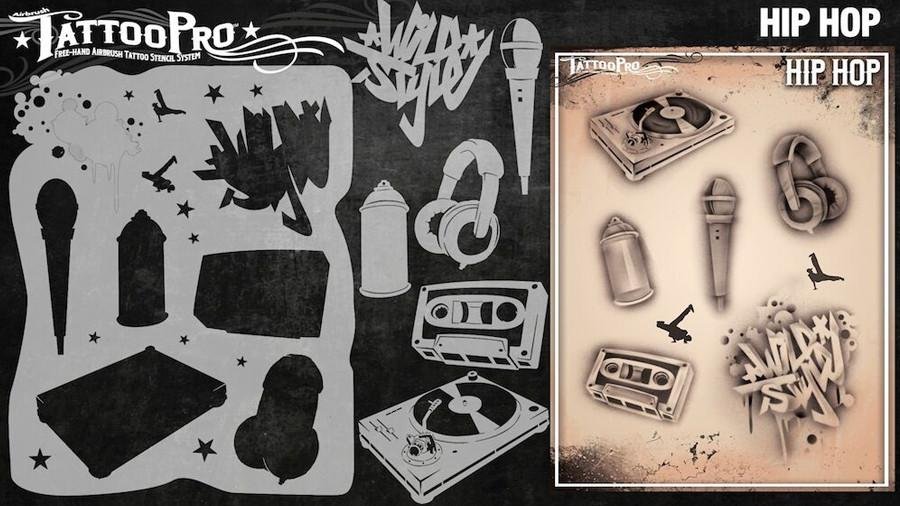 Wiser's Hip Hop Tattoo Pro Stencil Series 3 - Silly Farm Supplies