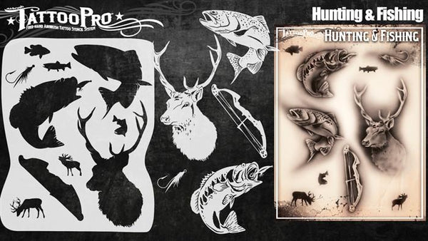 Wiser's Hunting & Fishing Airbrush Tattoo Pro Stencil Series 4