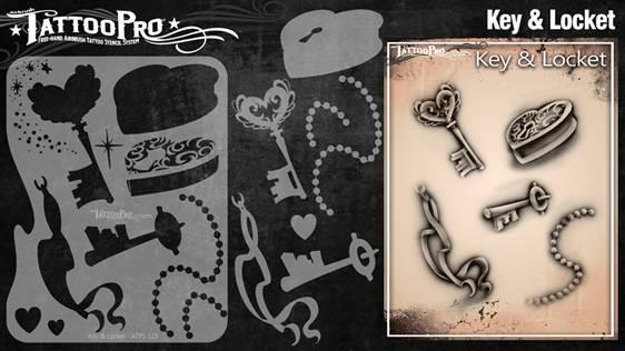 Wiser's Key & Locket Airbrush Tattoo Pro Stencil Series 2 - Silly Farm Supplies