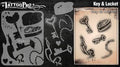 Wiser's Key & Locket Airbrush Tattoo Pro Stencil Series 2