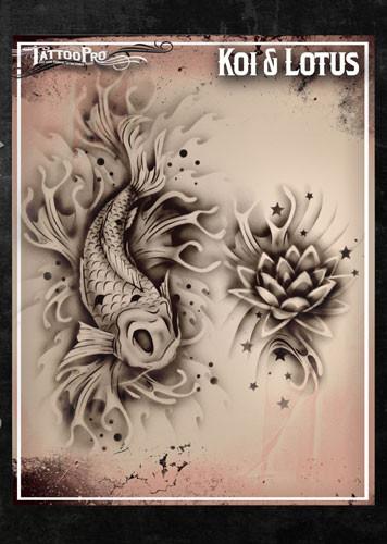 Wiser's Koi & Lotus Tattoo Pro Stencil Series 1 - Silly Farm Supplies