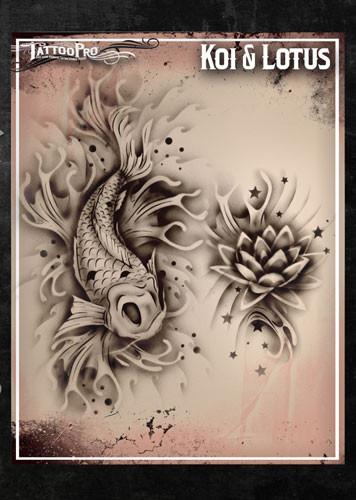 Wiser's Koi & Lotus Tattoo Pro Stencil Series 1