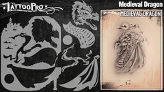 Wiser's Medieval Dragon Tattoo Pro Stencil Series 3 - Silly Farm Supplies