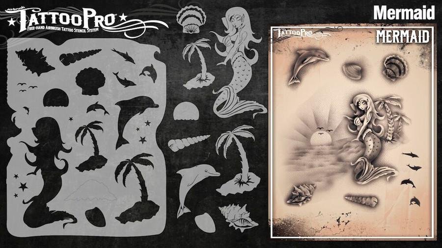 Wiser's Mermaid Tattoo Pro Stencil Series 3 - Silly Farm Supplies