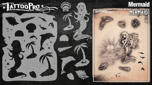 Wiser's Mermaid Tattoo Pro Stencil Series 3 - Silly Farm Supplies