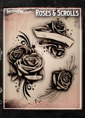 Wiser's Roses & Scrolls Tattoo Pro Stencil Series 1 - Silly Farm Supplies