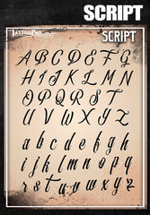 Wiser's Script Airbrush Tattoo Pro Stencil Fonts - Silly Farm Supplies