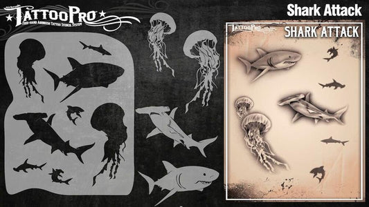 Wiser's Shark Attack Tattoo Pro Stencil Series 3 - Silly Farm Supplies