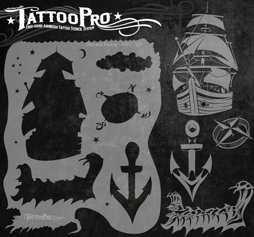 Wiser's Ship & Anchor Tattoo Pro Stencil Series 1 - Silly Farm Supplies