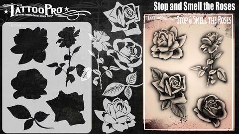 Wiser's Stop and Smell the Roses Tattoo Pro Stencil - Silly Farm Supplies