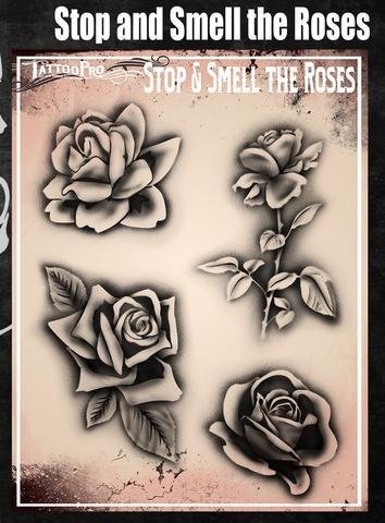 Wiser's Stop and Smell the Roses Tattoo Pro Stencil - Silly Farm Supplies