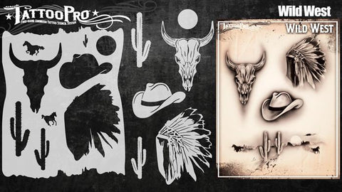 Wiser's Wild West Airbrush Tattoo Pro Stencil Series 4