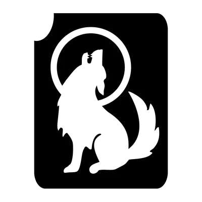 Wolf Glitter Tattoo Stencil Lot of 5 - Silly Farm Supplies