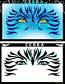 Zebra Blu Pandora Stencil Eyes Stencil