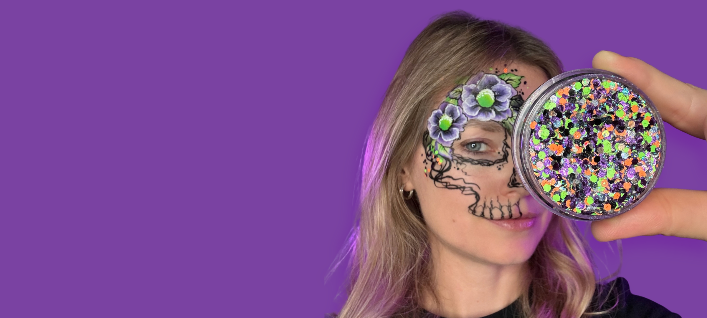 Spooky Glam for Everyone. Studio Spooky glitter creams by Silly Farm
